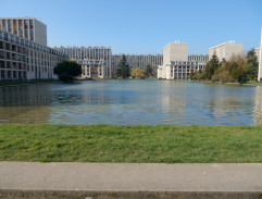 La moto dans une piscine