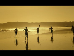 Sur la plage lors du jeu